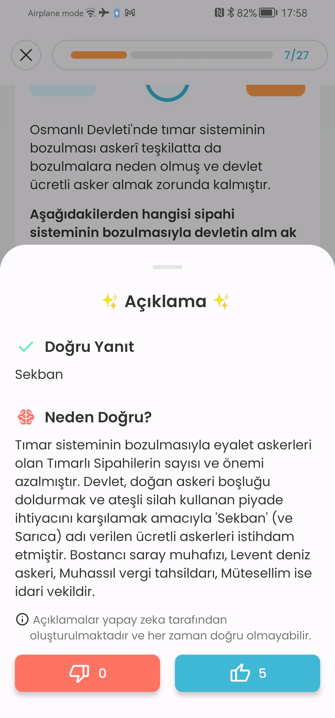 Yapay zeka soru açıklama sayfası